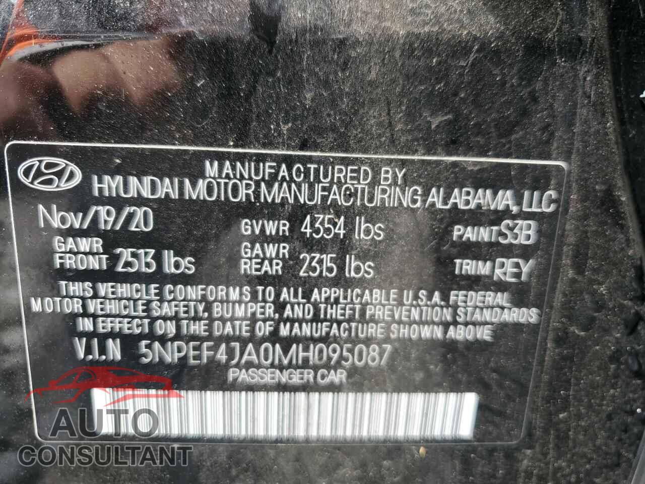 HYUNDAI SONATA 2021 - 5NPEF4JA0MH095087