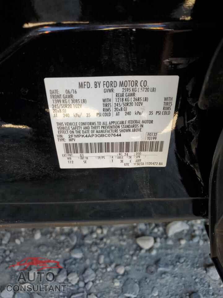 FORD EDGE 2016 - 2FMPK4AP3GBC07644