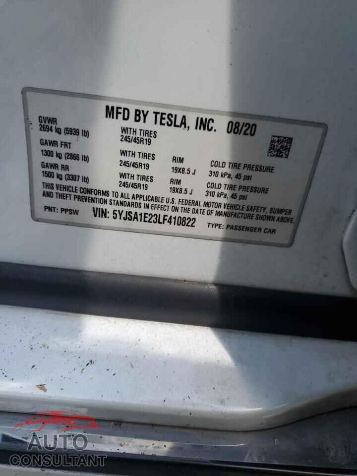 TESLA MODEL S 2020 - 5YJSA1E23LF410822