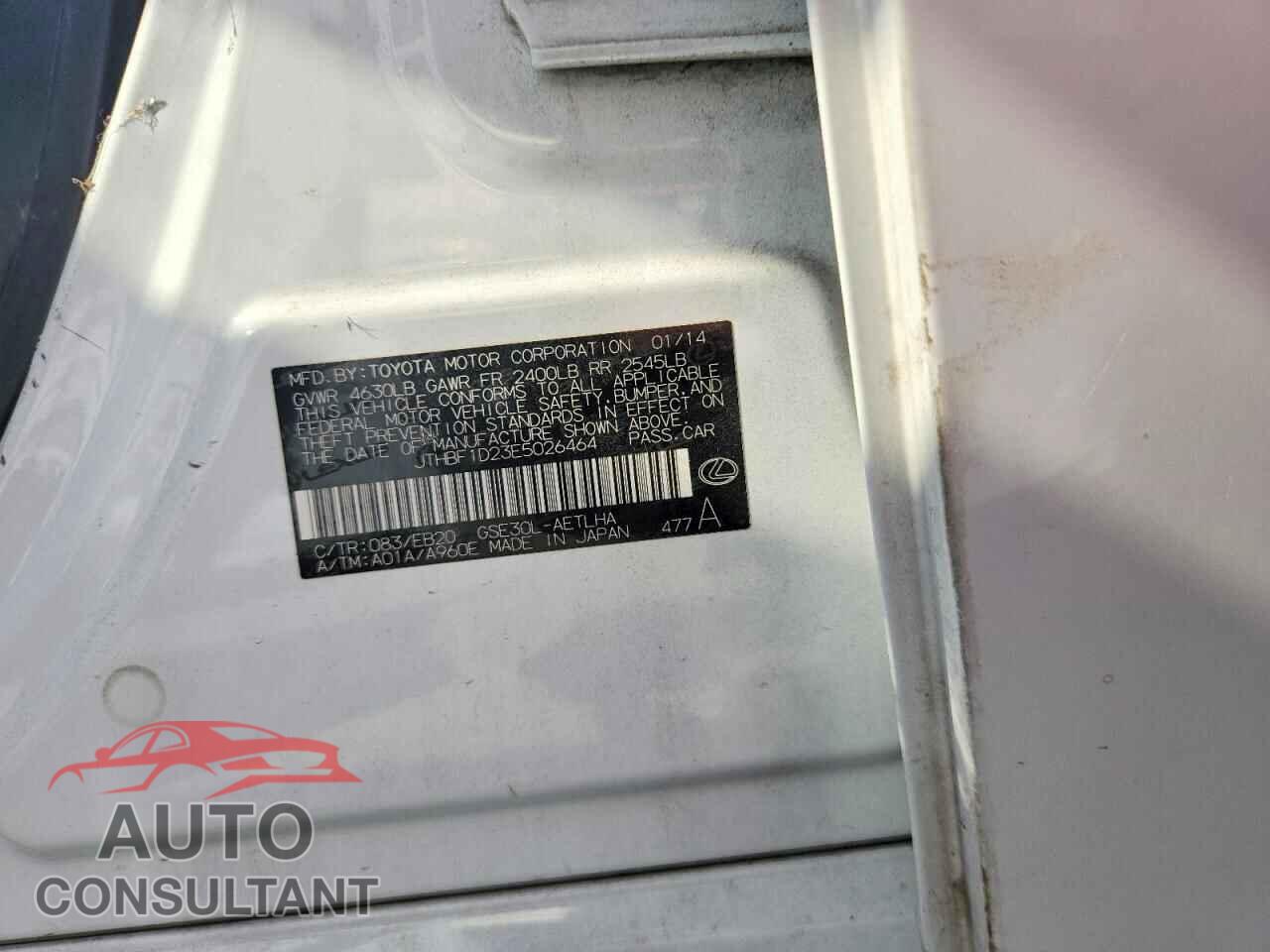 LEXUS IS 2014 - JTHBF1D23E5026464