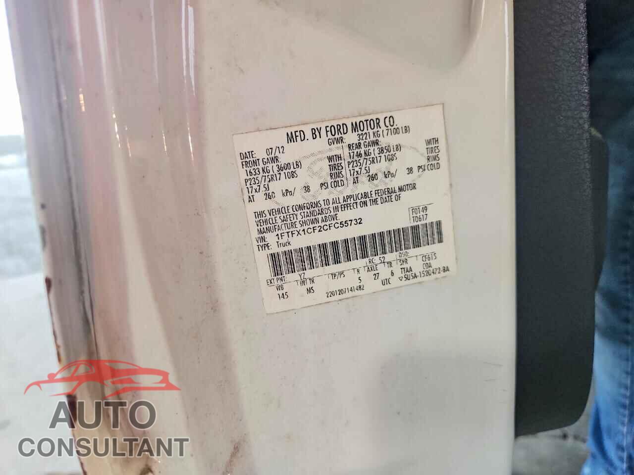FORD F150 2012 - 1FTFX1CF2CFC55732