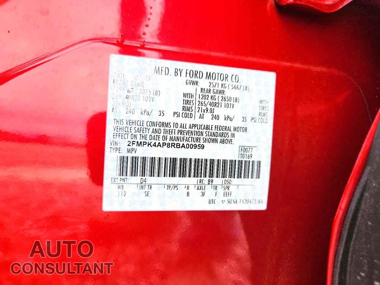FORD EDGE 2024 - 2FMPK4AP8RBA00959