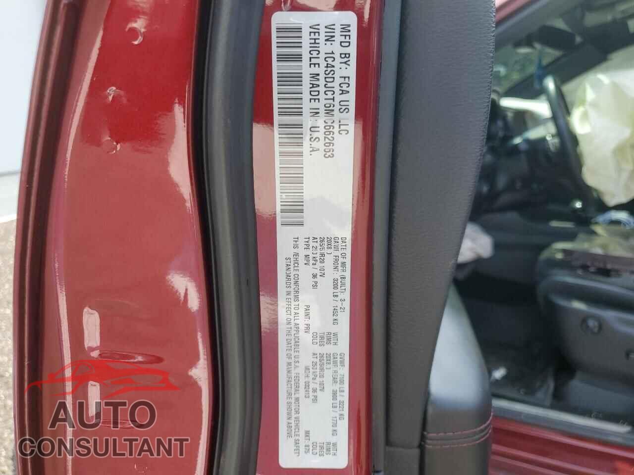 DODGE DURANGO 2021 - 1C4SDJCT6MC662663