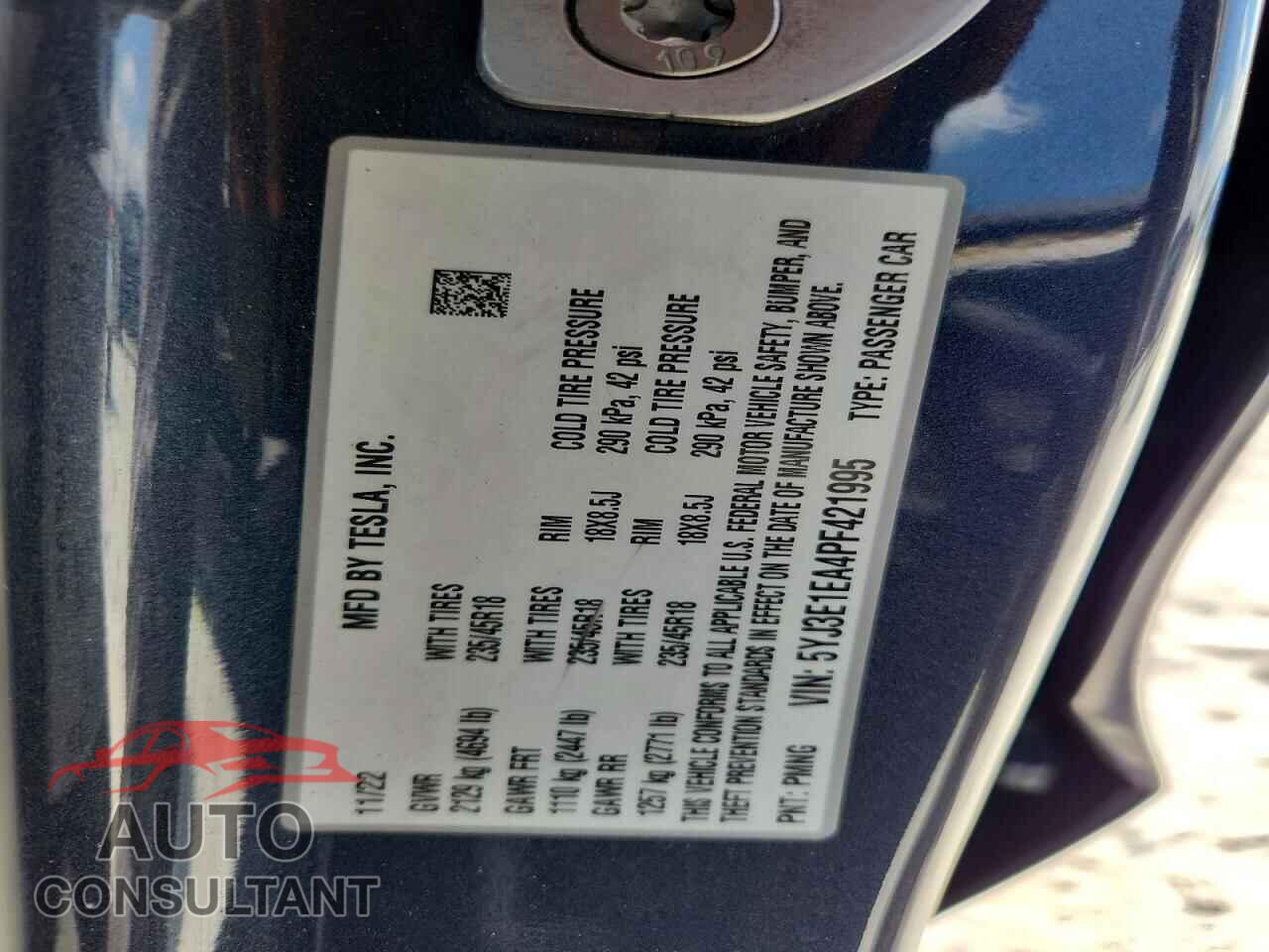 TESLA MODEL 3 2023 - 5YJ3E1EA4PF421995