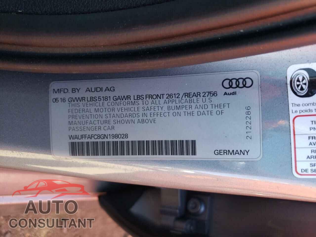 AUDI A6 2016 - WAUFFAFC8GN198028