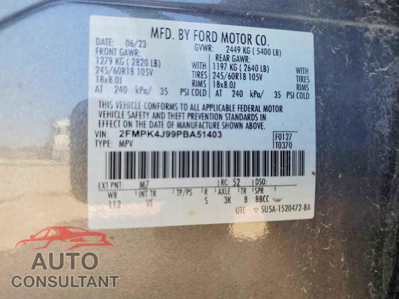 FORD EDGE 2023 - 2FMPK4J99PBA51403
