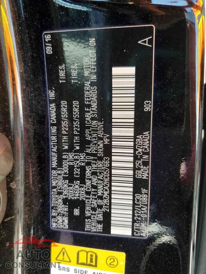 LEXUS RX350 2017 - 2T2BZMCA2HC057663