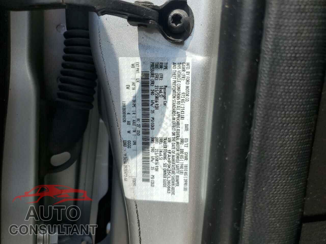 FORD FOCUS 2012 - 1FAHP3K25CL360663