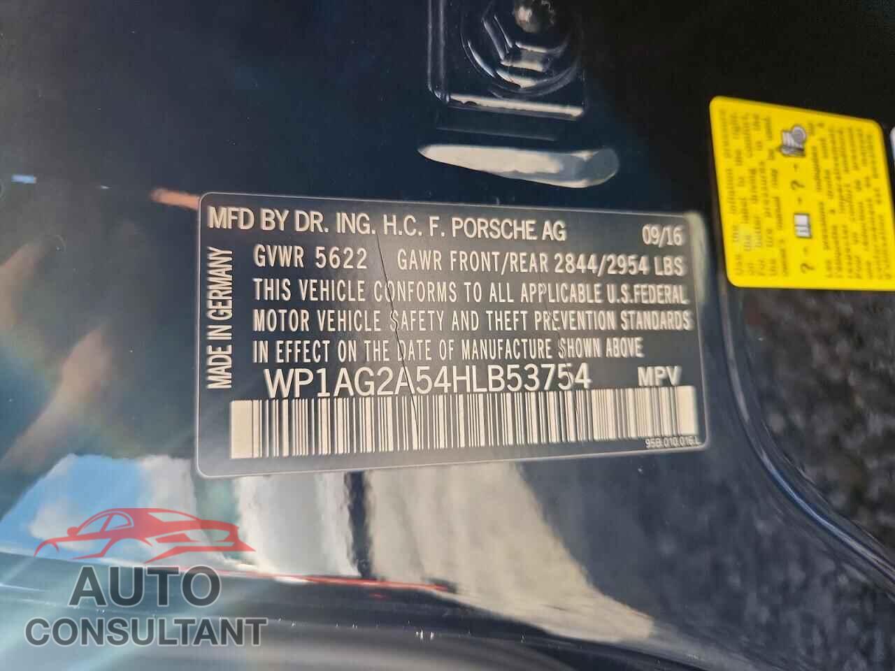 PORSCHE MACAN 2017 - WP1AG2A54HLB53754