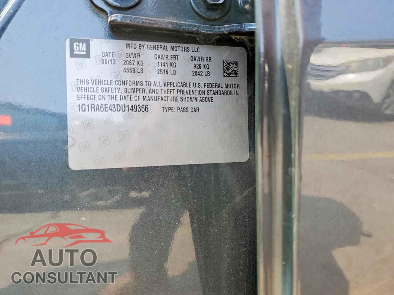 CHEVROLET VOLT 2013 - 1G1RA6E43DU149366