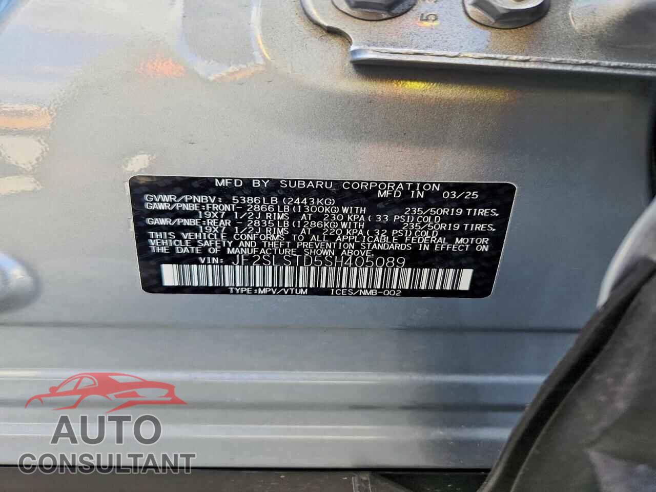 SUBARU FORESTER 2025 - JF2SLSTD5SH405089