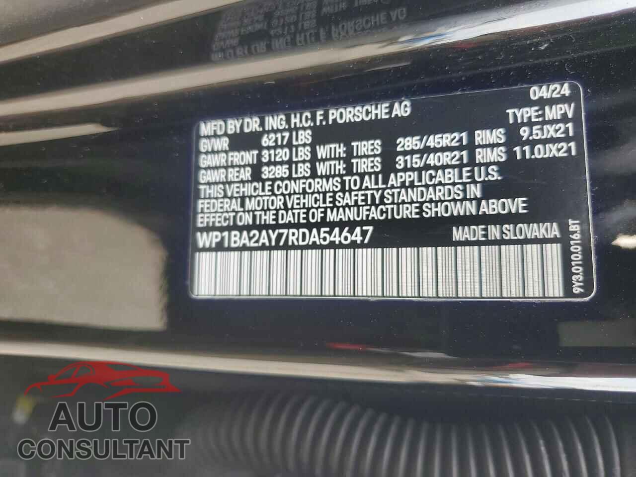 PORSCHE CAYENNE 2024 - WP1BA2AY7RDA54647