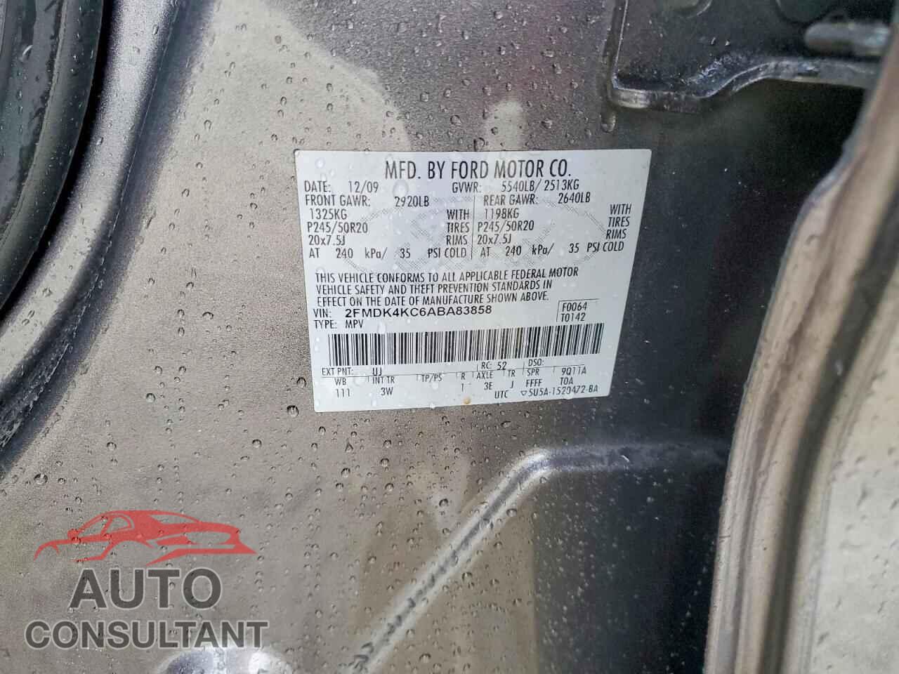 FORD EDGE 2010 - 2FMDK4KC6ABA83858