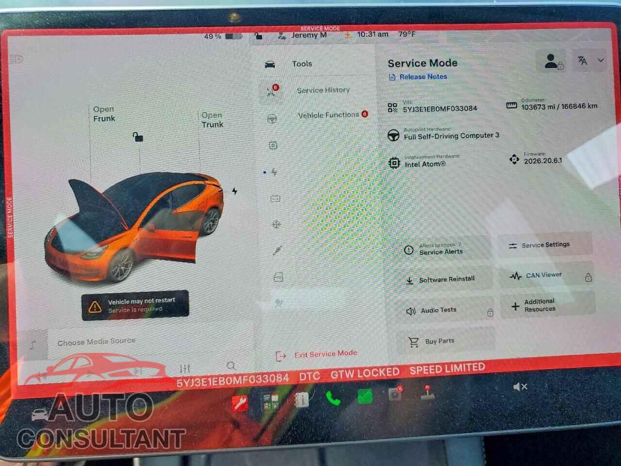 TESLA MODEL 3 2021 - 5YJ3E1EB0MF033084