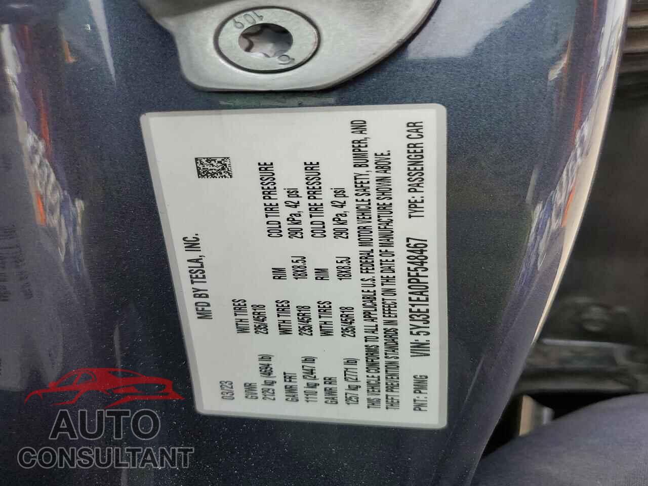 TESLA MODEL 3 2023 - 5YJ3E1EA0PF548467