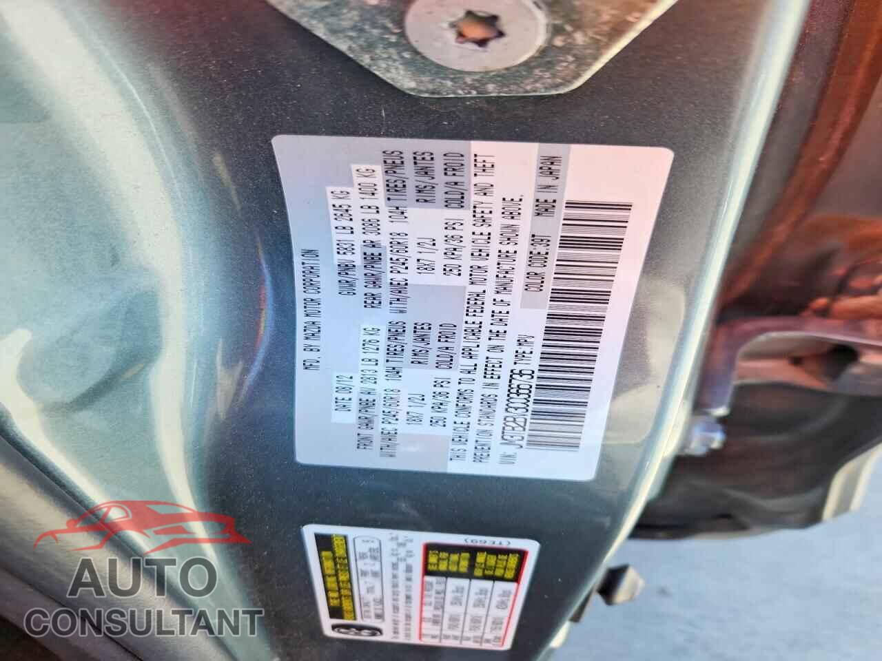 MAZDA CX-9 2012 - JM3TB2BV3C0366736