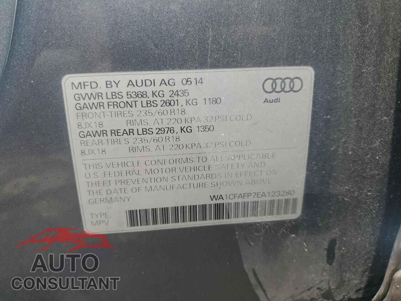 AUDI Q5 2014 - WA1CFAFP7EA123280
