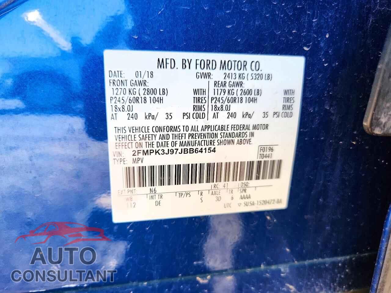 FORD EDGE 2018 - 2FMPK3J97JBB64154