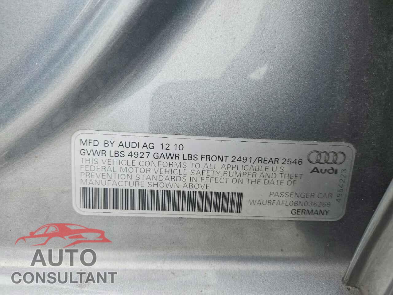 AUDI A4 2011 - WAUBFAFL0BN036269