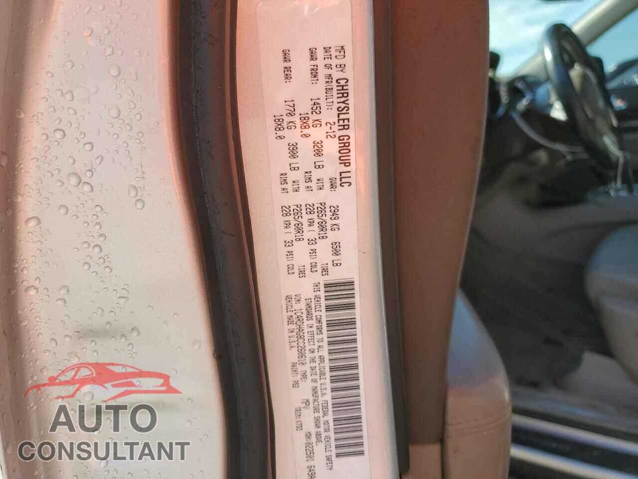 DODGE DURANGO 2012 - 1C4RDHAG8CC260610