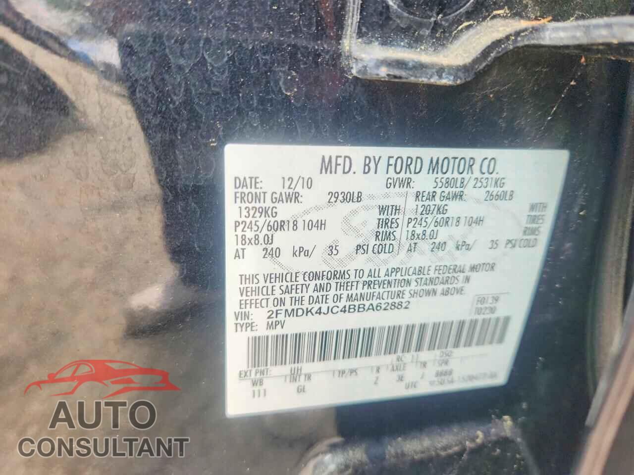 FORD EDGE 2011 - 2FMDK4JC4BBA62882