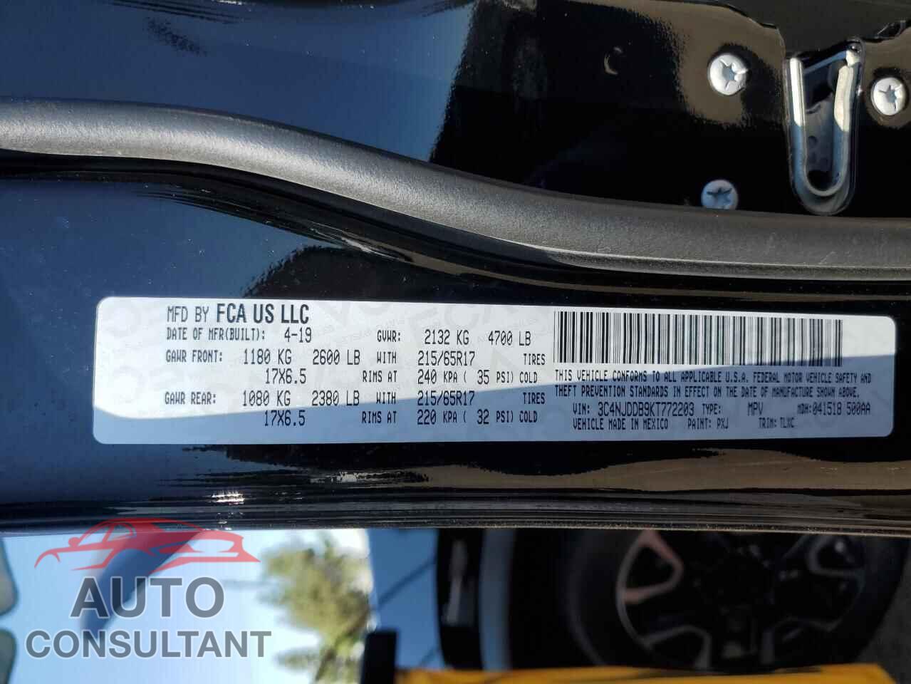 JEEP COMPASS 2019 - 3C4NJDDB9KT772203
