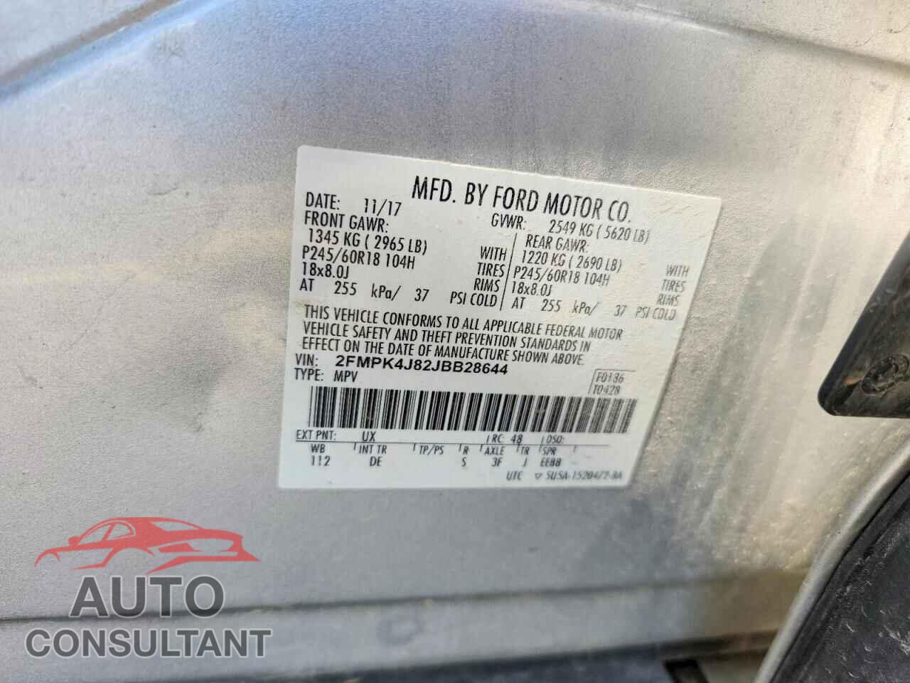 FORD EDGE 2018 - 2FMPK4J82JBB28644