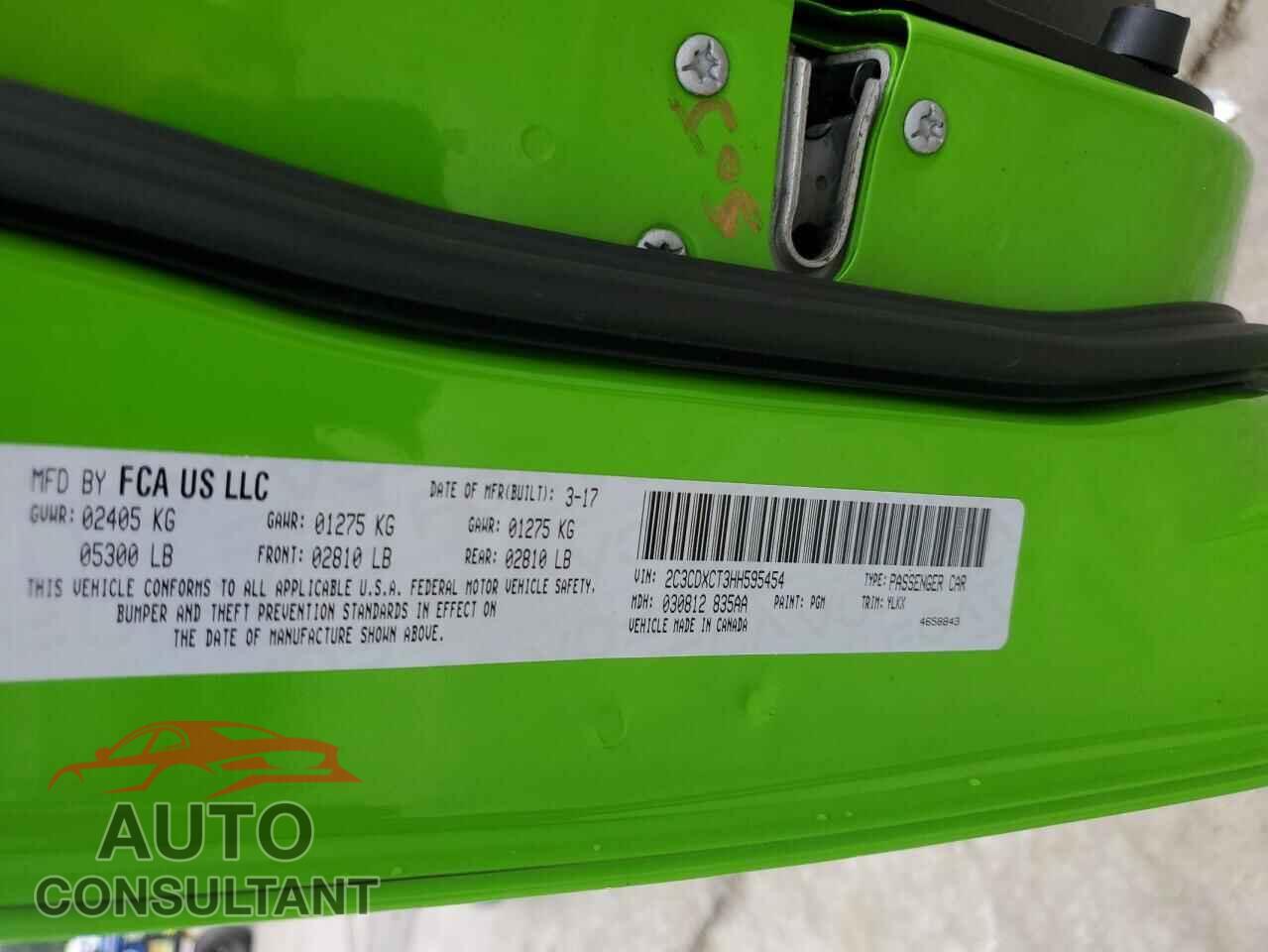 DODGE CHARGER 2017 - 2C3CDXCT3HH595454