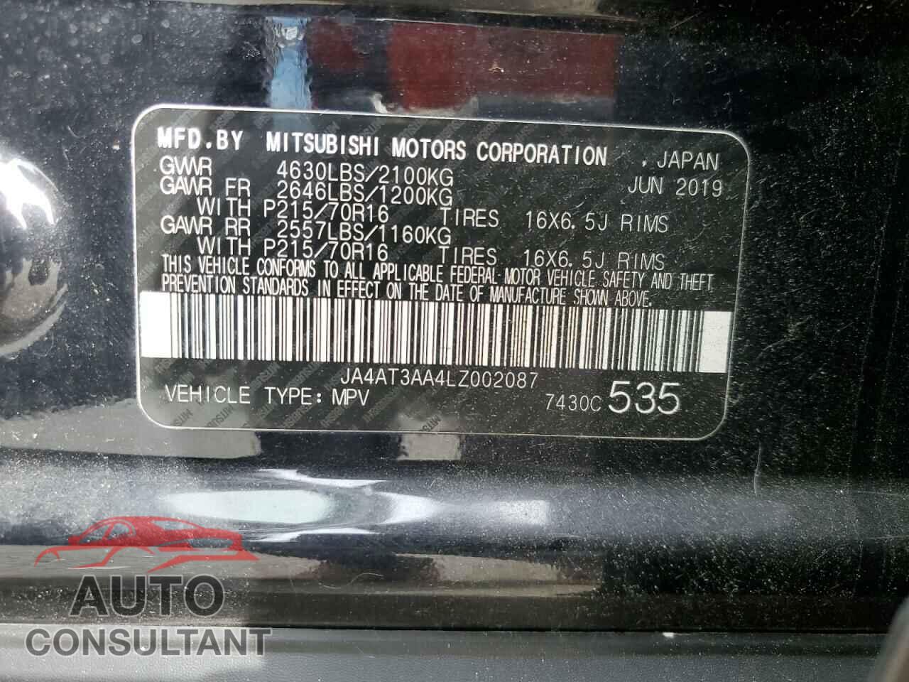 MITSUBISHI ECLIPSE 2020 - JA4AT3AA4LZ002087