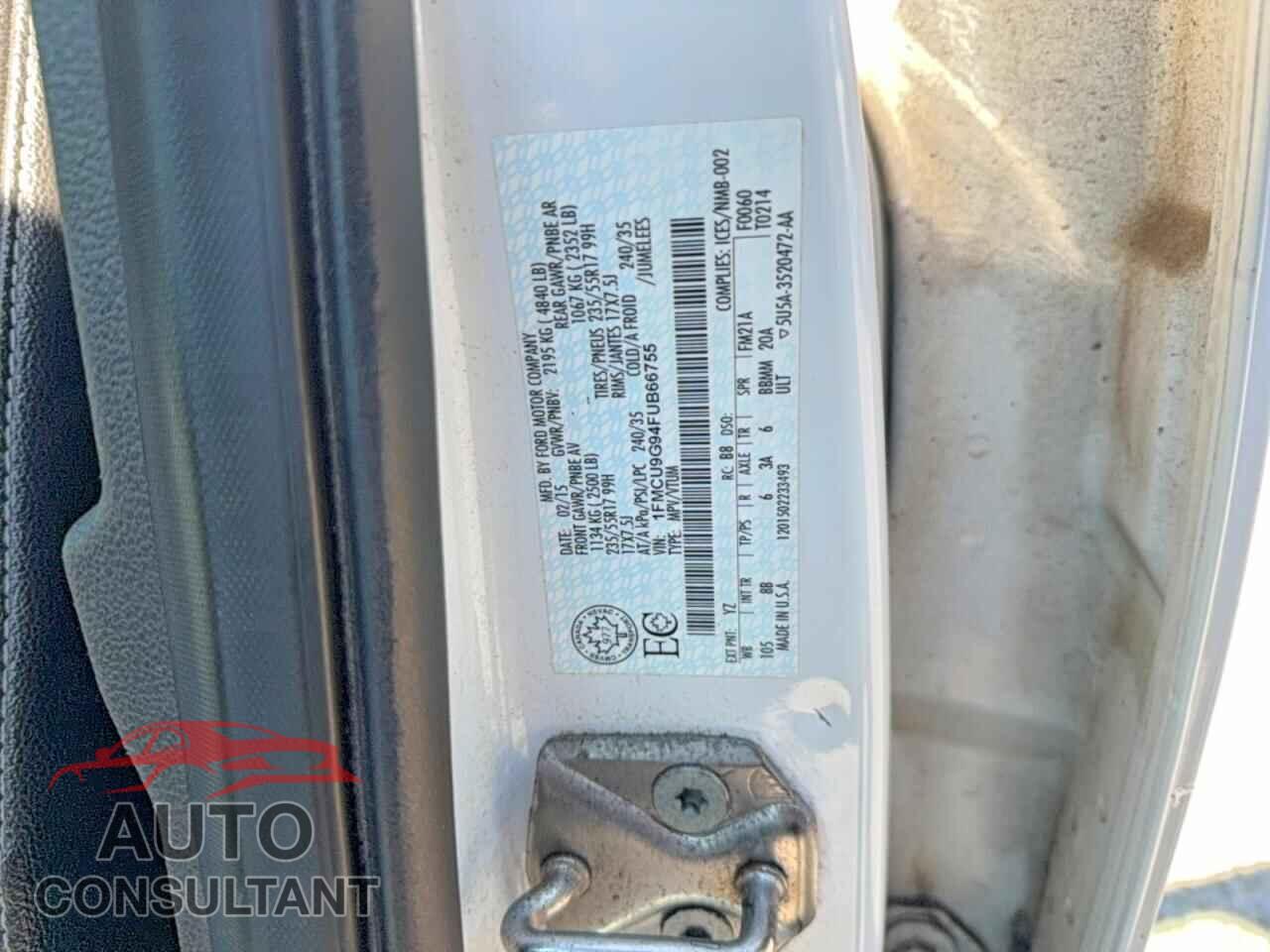 FORD ESCAPE 2015 - 1FMCU9G94FUB66755
