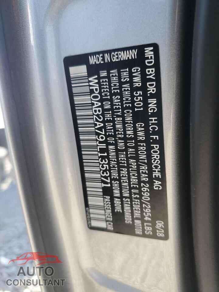 PORSCHE PANAMERA 2018 - WP0AB2A79JL135371