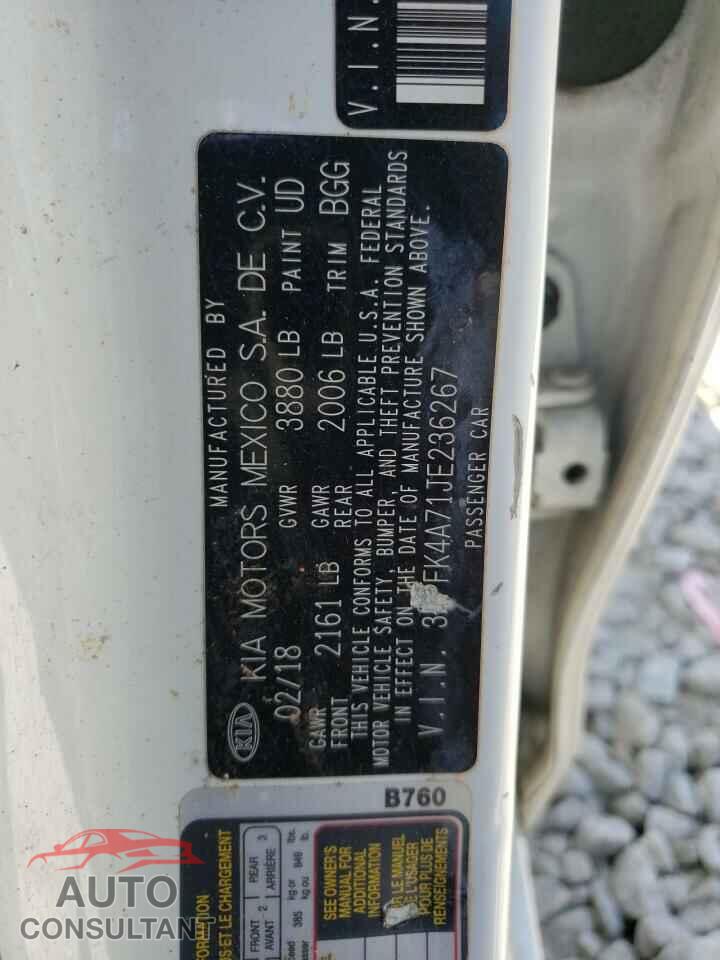 KIA FORTE 2018 - 3KPFK4A71JE236267