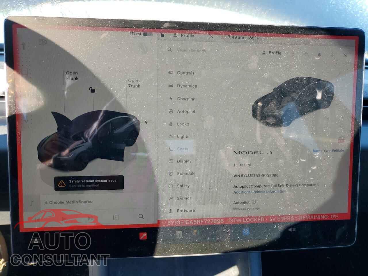 TESLA MODEL 3 2024 - 5YJ3E1EA5RF727896