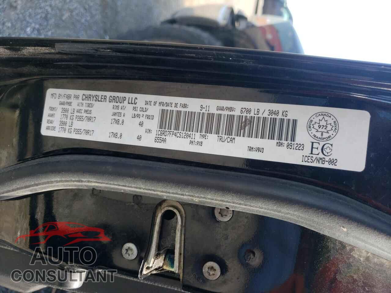 DODGE RAM 1500 2012 - 1C6RD7FP4CS120411
