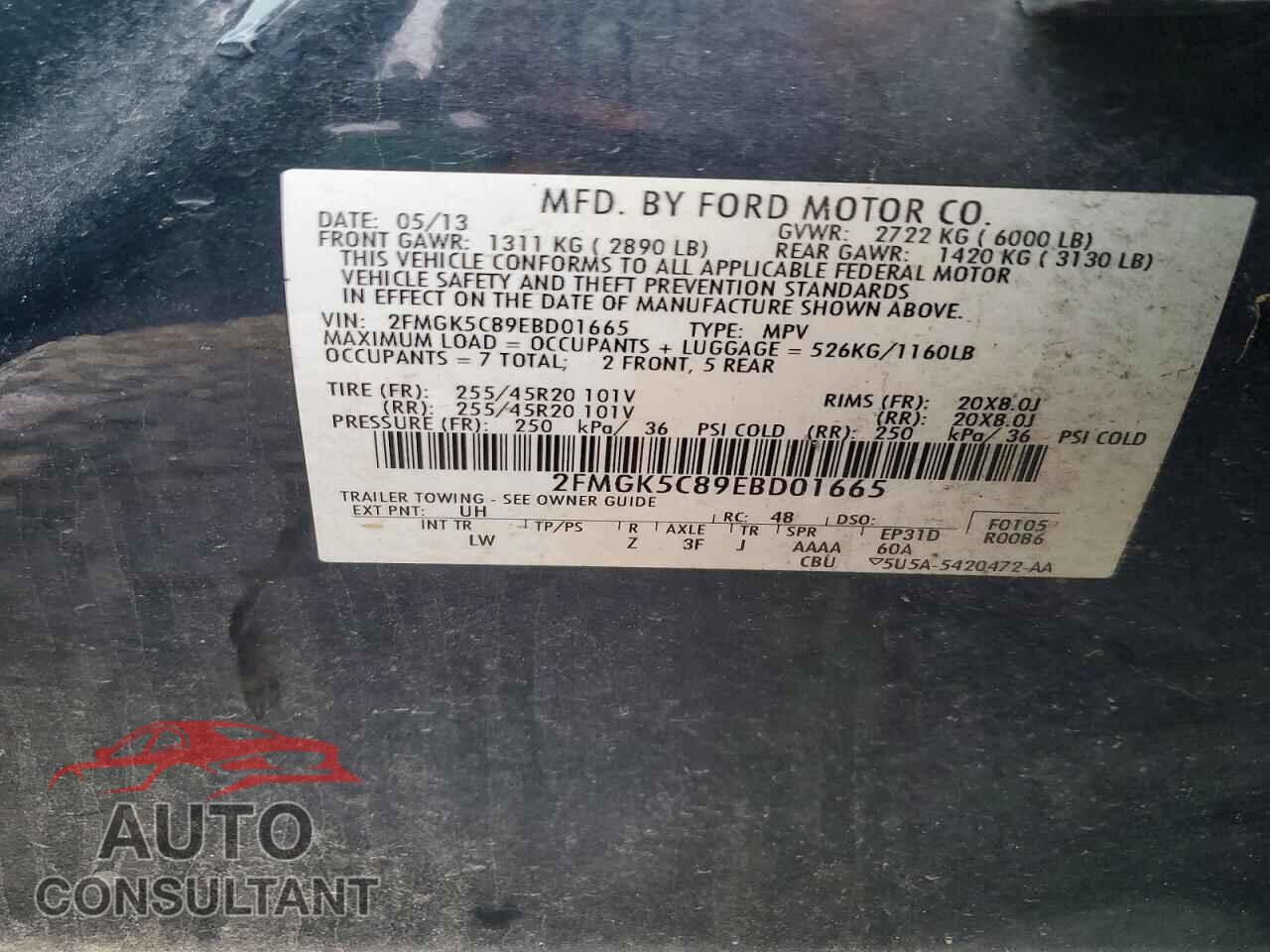 FORD FLEX 2014 - 2FMGK5C89EBD01665