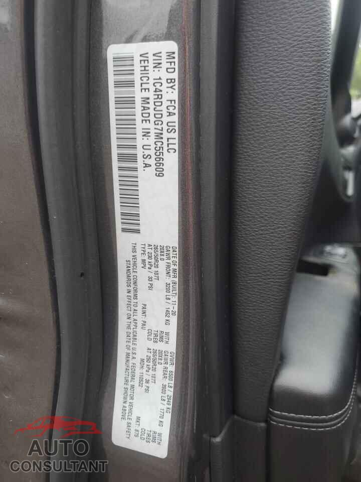 DODGE DURANGO 2021 - 1C4RDJDG7MC556609