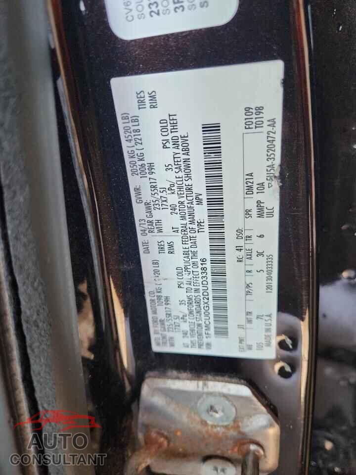 FORD ESCAPE 2013 - 1FMCU0GX2DUD33816