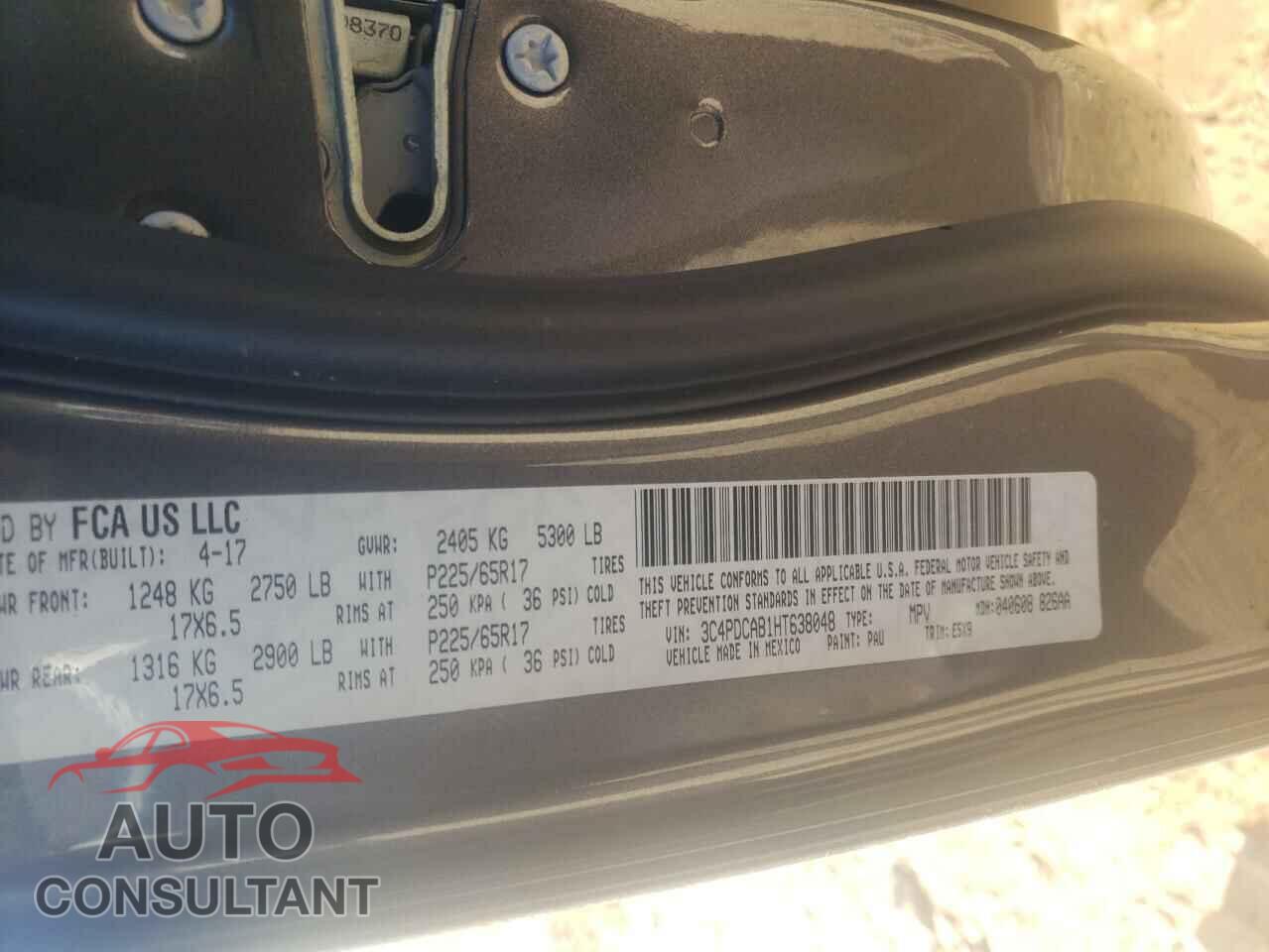 DODGE JOURNEY 2017 - 3C4PDCAB1HT638048