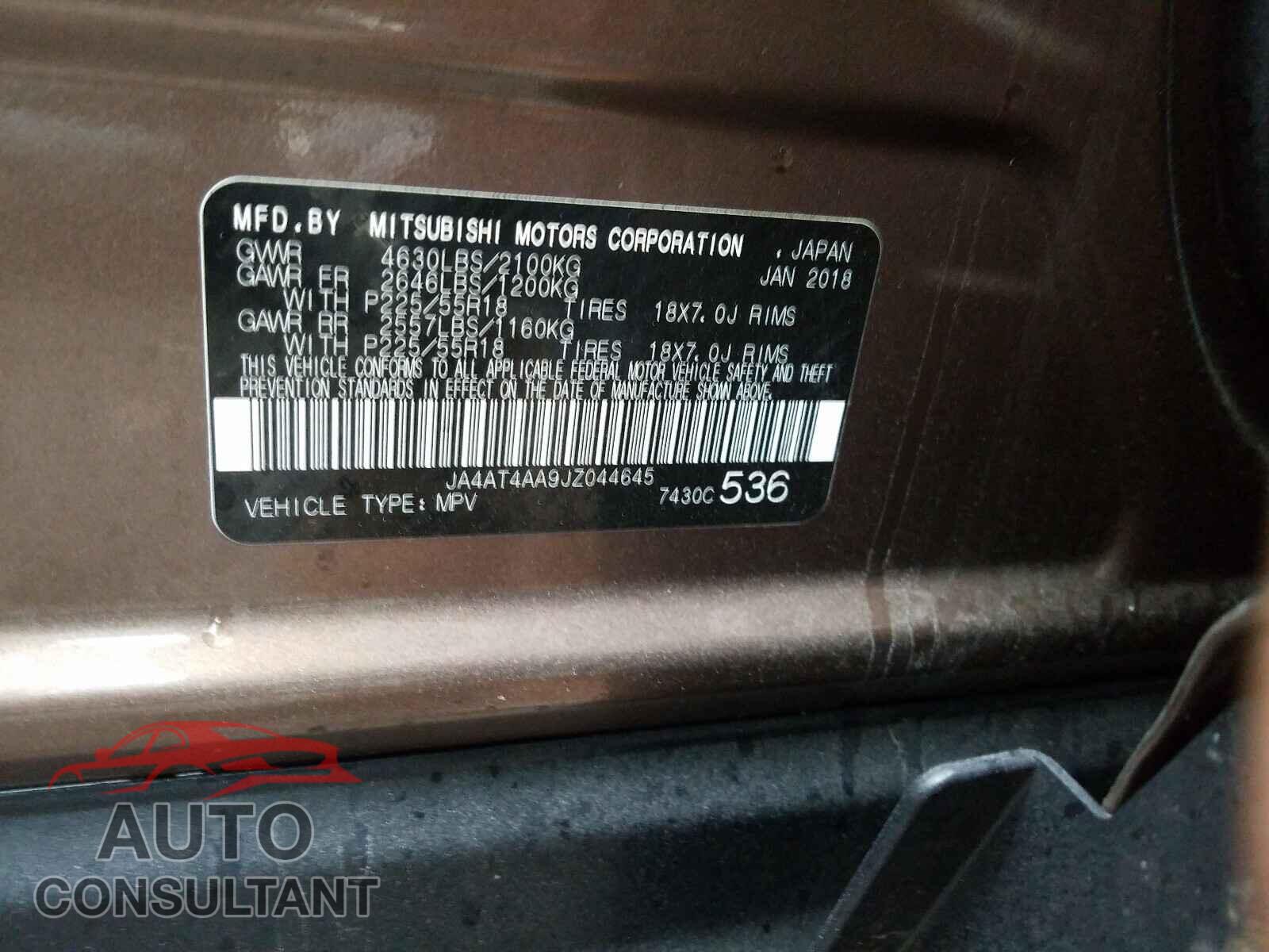 MITSUBISHI ECLIPSE 2018 - JA4AT4AA9JZ044645