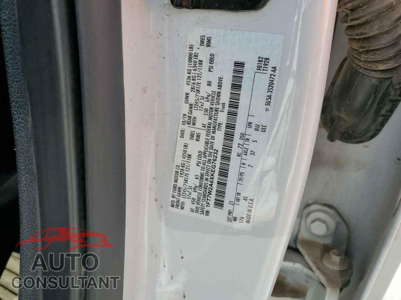FORD F250 2019 - 1FT7W2A6XKEG76232