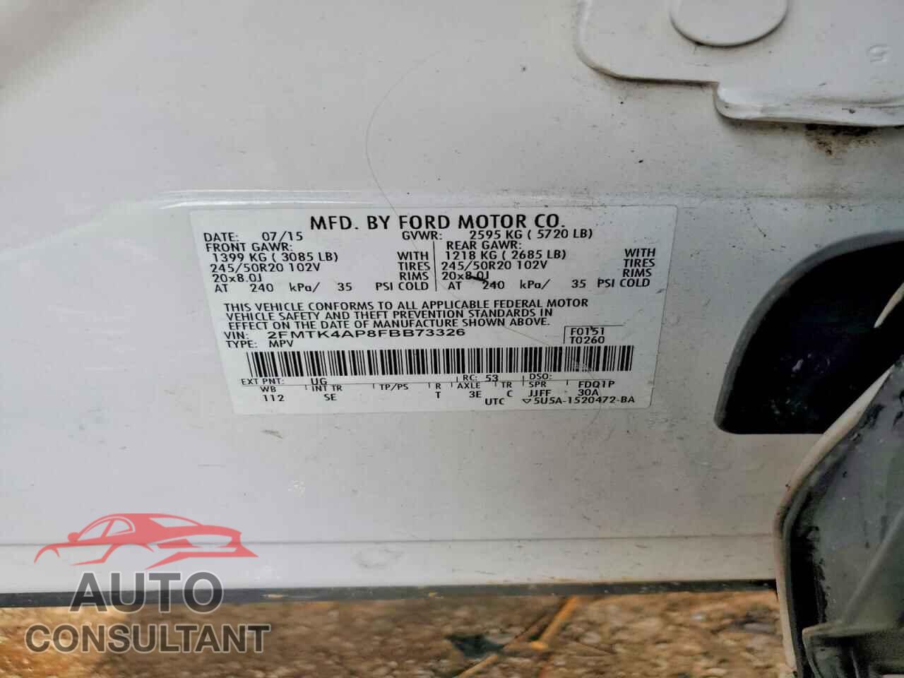 FORD EDGE 2015 - 2FMTK4AP8FBB73326