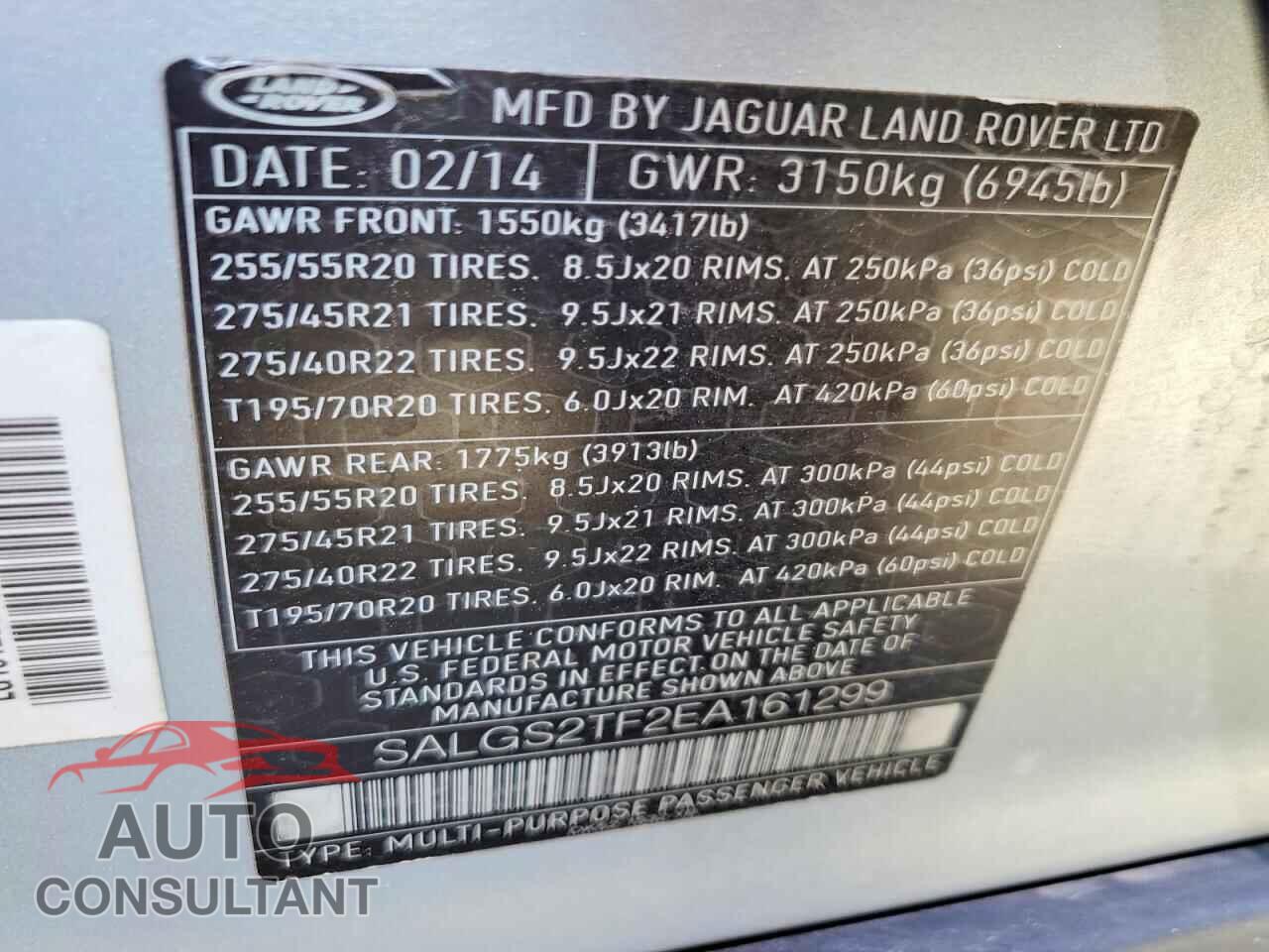 LAND ROVER RANGEROVER 2014 - SALGS2TF2EA161299