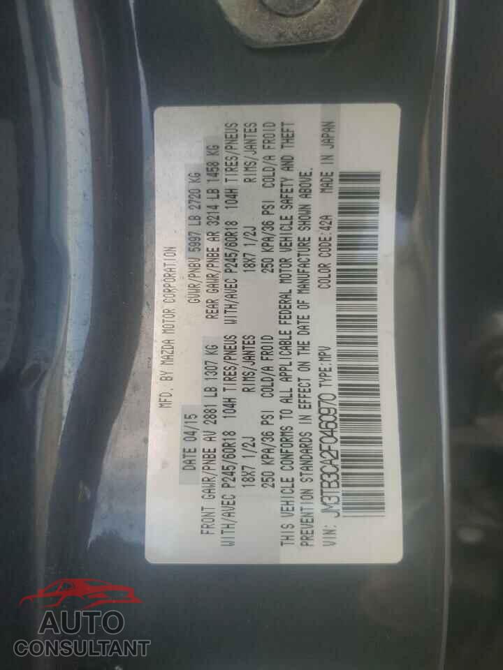 MAZDA CX-9 2015 - JM3TB3CA2F0460970