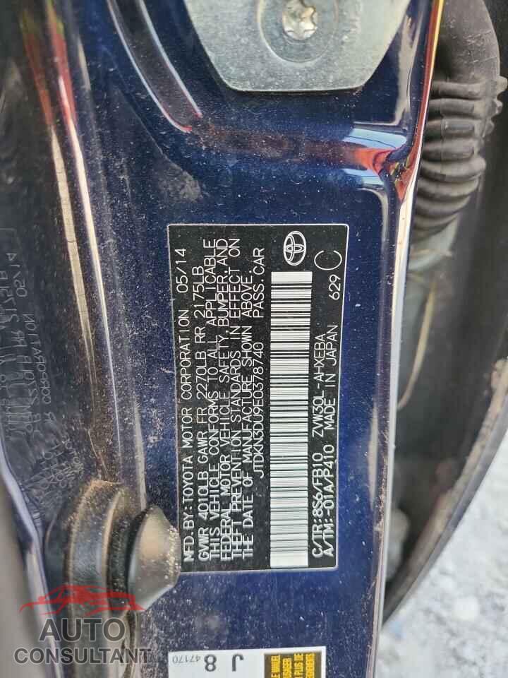 TOYOTA PRIUS 2014 - JTDKN3DU9E0378740