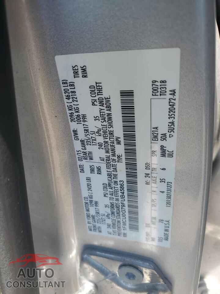 FORD ESCAPE 2015 - 1FMCU0G79FUB45863