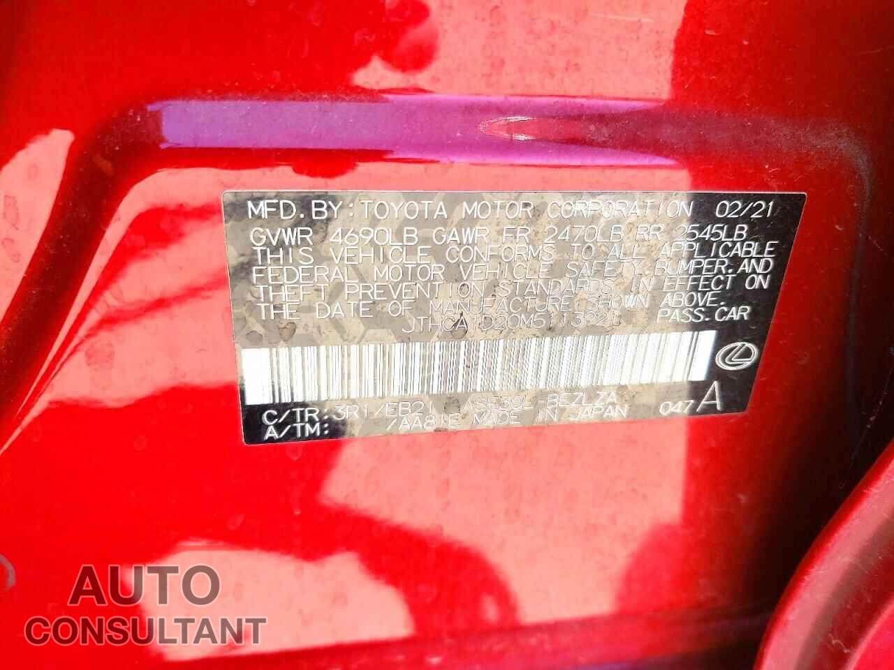 LEXUS IS 2021 - JTHCA1D20M5113921