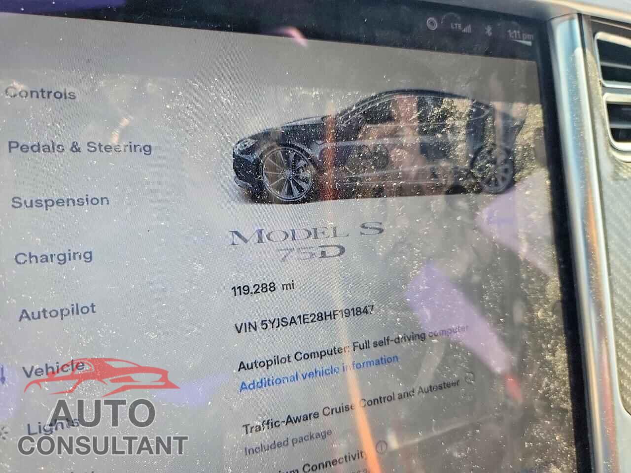 TESLA MODEL S 2017 - 5YJSA1E28HF191847