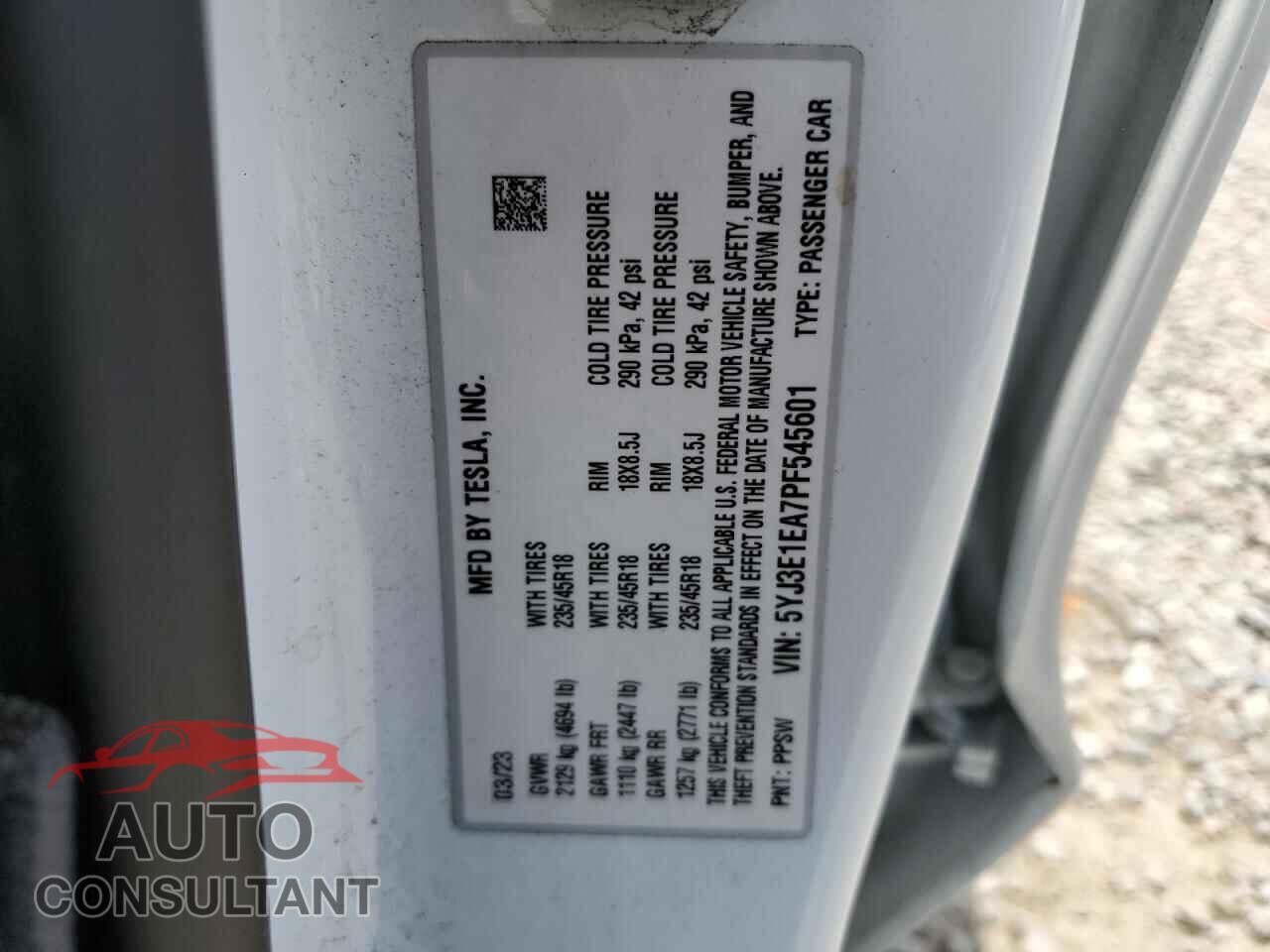 TESLA MODEL 3 2023 - 5YJ3E1EA7PF545601