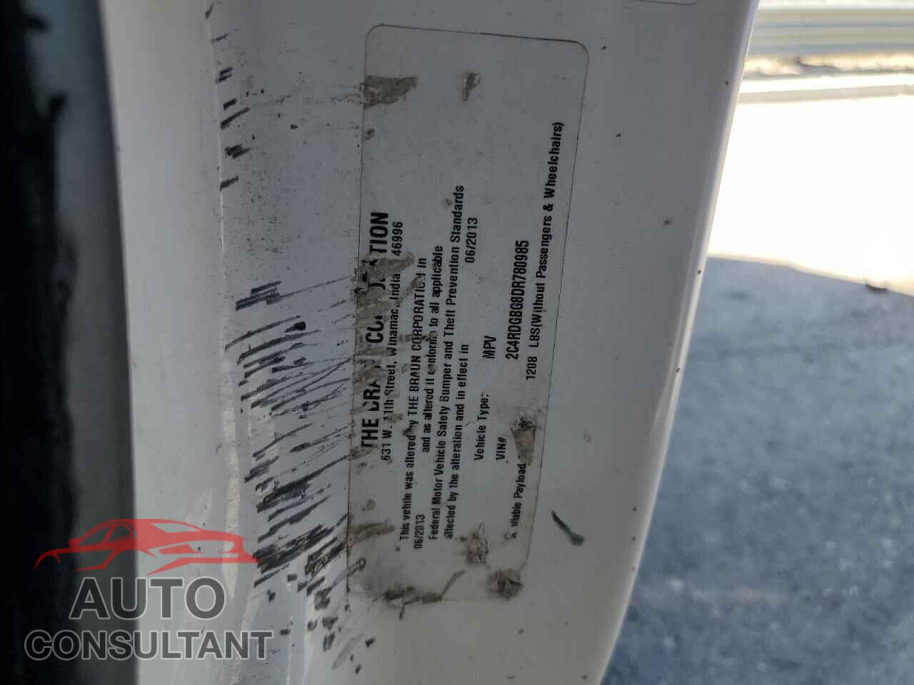 DODGE CARAVAN 2013 - 2C4RDGBG8DR780985