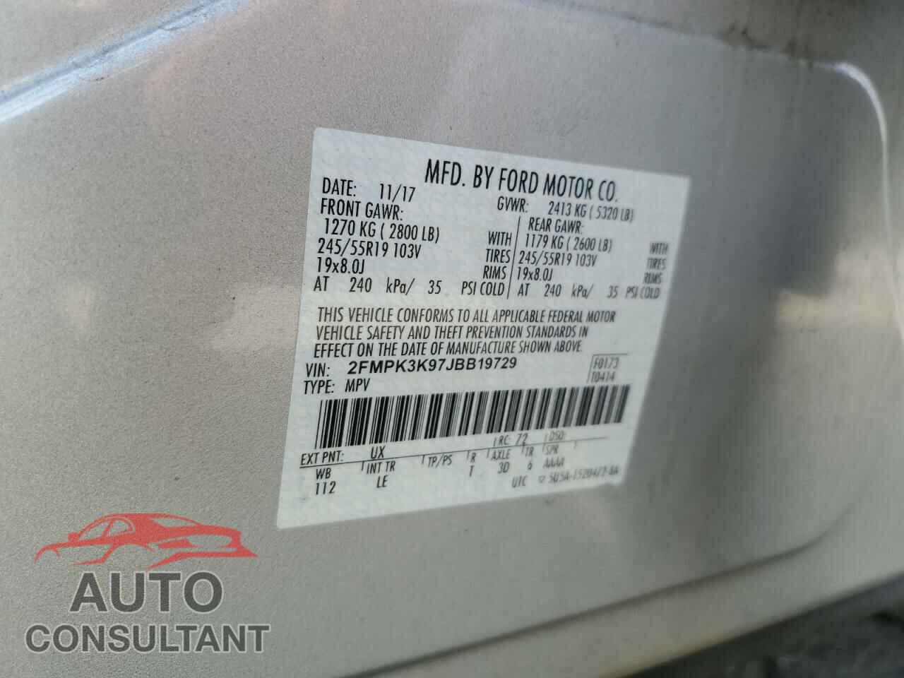 FORD EDGE 2018 - 2FMPK3K97JBB19729